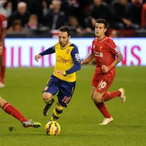 Clash of Stars: Cazorla vs. Coutinho & Gerrard - Liverpool vs. Arsenal, 2014/15 Clash of Stars: Cazorla vs. Coutinho & Gerrard - Liverpool vs. Arsenal, 2014/15