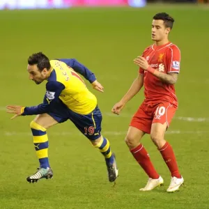 Clash of Stars: Cazorla vs. Coutinho - Liverpool vs. Arsenal, Premier League, 2014 Clash of Stars: Cazorla vs. Coutinho - Liverpool vs. Arsenal, Premier League, 2014
