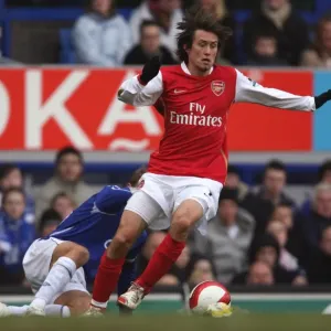Clash of Stars: Rosicky vs. Neville in the Intense Rivalry of Everton vs. Arsenal, Barclays Premiership, 2007 Clash of Stars: Rosicky vs. Neville in the Intense Rivalry of Everton vs. Arsenal, Barclays Premiership, 2007