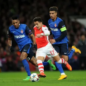 Clash of Stars: Sanchez vs. Dirar, Martial in Arsenal's UEFA Champions League Battle against Monaco