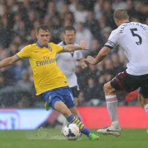 Clash of Titans: Ramsey vs. Hangeland - Fulham vs. Arsenal, Premier League 2013-14 Clash of Titans: Ramsey vs. Hangeland - Fulham vs. Arsenal, Premier League 2013-14