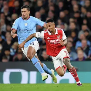 Clash of Titans: Rodri vs. Gabriel Jesus - Manchester City vs. Arsenal FC, Premier League 2022-23 Clash of Titans: Rodri vs. Gabriel Jesus - Manchester City vs. Arsenal FC, Premier League 2022-23