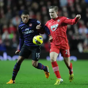 Clash of Young Stars: Oxlade-Chamberlain vs Shaw in Southampton v Arsenal, Premier League (2012-13) Clash of Young Stars: Oxlade-Chamberlain vs Shaw in Southampton v Arsenal, Premier League (2012-13)