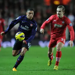 Clash of Young Talents: Oxlade-Chamberlain vs Shaw, Southampton vs Arsenal, Premier League 2012-13 Clash of Young Talents: Oxlade-Chamberlain vs Shaw, Southampton vs Arsenal, Premier League 2012-13