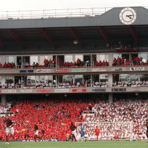 The Clock End during the match. Arsenal 4: 2 Wigan Athletic