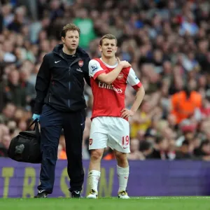 Colin Lewin the Arsenal Physio and Jack Wilshere (Arsenal). Arsenal 0: 0 Blackburn Rovers