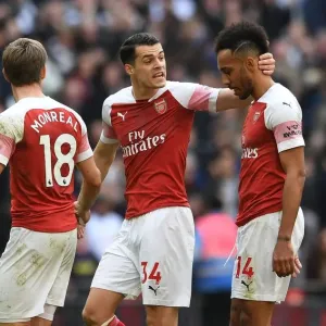 Consolation: Xhaka Comforts Aubameyang After Arsenal's Loss to Tottenham