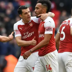 Consoling Aubameyang: Xhaka's Emotional Moment after Arsenal's Loss to Tottenham