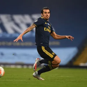 Dani Ceballos of Arsenal Faces Off Against Manchester City in Premier League Showdown Dani Ceballos of Arsenal Faces Off Against Manchester City in Premier League Showdown