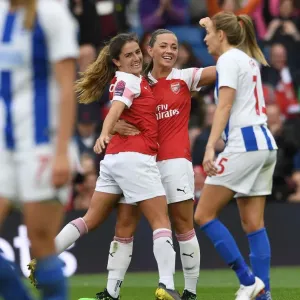 Danielle van de Donk and Katie McCabe Celebrate Arsenal's Fourth Goal Against Brighton & Hove Albion Women Danielle van de Donk and Katie McCabe Celebrate Arsenal's Fourth Goal Against Brighton & Hove Albion Women