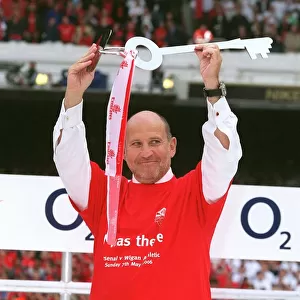 Danny Fizsman (Arsenal Director) with a key to Emirates Stadium during the Final Salute Ceremony