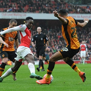 Danny Welbeck (Arsenal) Ahmed Elmohamady (Hull). Arsenal 0: 0 Hull City. FA Cup 5th Round
