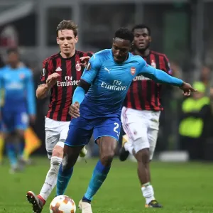 Danny Welbeck (Arsenal) Lucas Biglia (AC Milan). AC Milan 0: 2 Arsenal. UEFA Europa League Danny Welbeck (Arsenal) Lucas Biglia (AC Milan). AC Milan 0: 2 Arsenal. UEFA Europa League