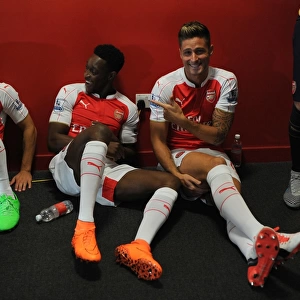 Danny Welbeck and Olivier Giroud (Arsenal). Arsenal 1st Team Photcall and Training
