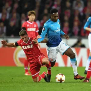 Danny Welbeck vs. Milos Mere: Clash in the UEFA Europa League between Arsenal and 1. FC Koln Danny Welbeck vs. Milos Mere: Clash in the UEFA Europa League between Arsenal and 1. FC Koln