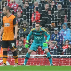 David Ospina (Arsenal). Arsenal 0: 0 Hull City. FA Cup 5th Round. Emirates Stadium