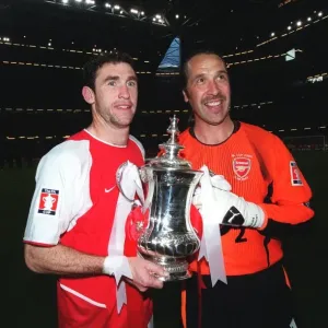 David Seaman and Martin Keown with the FA Cup after the match David Seaman and Martin Keown with the FA Cup after the match