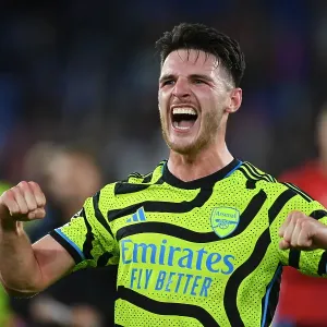 Declan Rice Celebrates Arsenal's Win at Crystal Palace: Premier League 2023-24 Declan Rice Celebrates Arsenal's Win at Crystal Palace: Premier League 2023-24