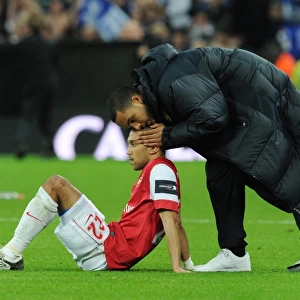 Dejected Arsenal players Gael Clichy and Theo Walcott. Arsenal 1: 2 Birmingham City