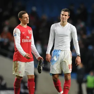 Dejected Duo: Robin van Persie and Thomas Vermaelen, Manchester City vs. Arsenal, Premier League 2011-12