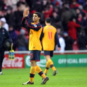 Denilson (Arsenal) claps the fans after the match Denilson (Arsenal) claps the fans after the match