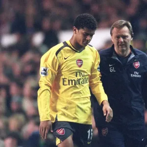 Denilson (Arsenal) and Gary Lewin (Arsenal Physio)