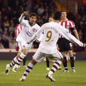 Denilson and Eduardo Print: Celebrating Arsenal's 3rd Goal