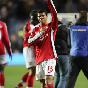 Denilson salutes the Arsenal fans after the match