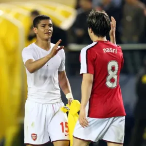 Denilson and Smir Nasri (Arsenal) at the end of the match