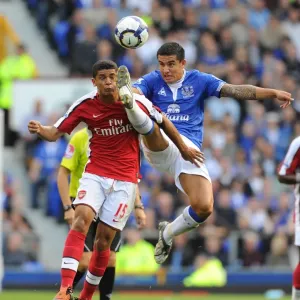 Denilson and Tim Cahill Clash in One-Sided Arsenal Victory at Goodison Park, August 15, 2009 Denilson and Tim Cahill Clash in One-Sided Arsenal Victory at Goodison Park, August 15, 2009