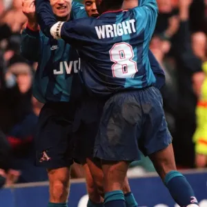 Dennis Bergkamp's Euphoric Goal Celebration with Ian Wright for Arsenal vs. Nottingham Forest