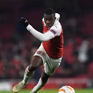 Eddie Nketiah in Action: Arsenal vs Qarabag, UEFA Europa League, Group E
