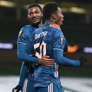 Eddie Nketiah Scores First Goal for Arsenal in Europa League: Dundalk FC vs Arsenal, Dublin, Ireland (2020-21) Eddie Nketiah Scores First Goal for Arsenal in Europa League: Dundalk FC vs Arsenal, Dublin, Ireland (2020-21)