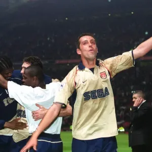 Edu celebrates the Arsenal Championship victory after the match Edu celebrates the Arsenal Championship victory after the match