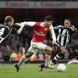 Eduardo (Arsenal) David Rozehnal and Kazenga Lualua (Newcastle)
