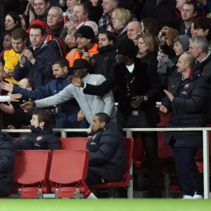 Eduardo (Arsenal) shakes hands with Cesc Fabregas