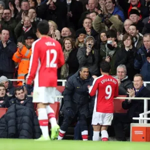 Eduardo celebrates scoring his 2nd goal Arsenals 3rd Eduardo celebrates scoring his 2nd goal Arsenals 3rd