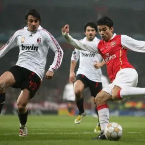 Eduardo vs. Massimo Oddo: Stalemate in the Champions League Showdown at Emirates Stadium, Arsenal vs. AC Milan, 2008