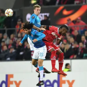 Elneny and Holding Lock Horns with Guirassy in Arsenal's Europa League Battle against FC Koln Elneny and Holding Lock Horns with Guirassy in Arsenal's Europa League Battle against FC Koln