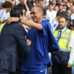 Emery and Sarri Embrace Before Chelsea vs. Arsenal Premier League Clash (2018-19)