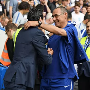 Emery and Sarri Embrace Before Chelsea vs. Arsenal Premier League Clash (2018-19)