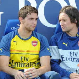 Emi Martinez and Tomas Rosicky (Arsenal). Leicester City 1: 1 Arsenal. Barclays Premier League