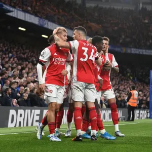 Emile Smith Rowe and Granit Xhaka Celebrate Arsenal's Goals Against Chelsea in the 2021-22 Premier League