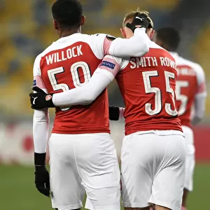 Emile Smith Rowe and Joe Willock Celebrate First Goal for Arsenal against Vorskla Poltava in Europa League