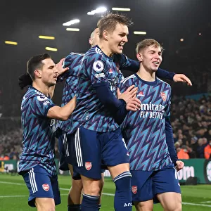 Emile Smith Rowe and Martin Odegaard Celebrate Arsenal's Four-Goal Lead Over Leeds United