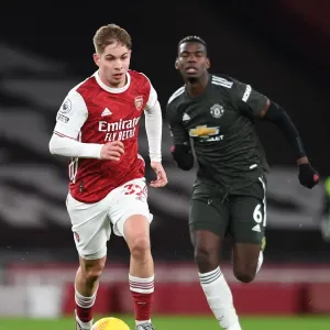 Emile Smith Rowe Shines: Arsenal's Standout Performance Against Manchester United at Empty Emirates Stadium (Premier League 2020-21)