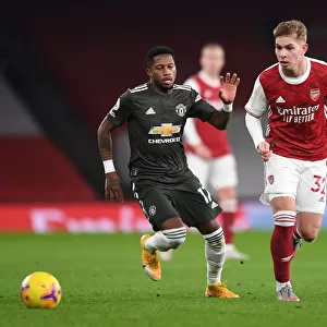 Emile Smith Rowe Stands Firm Against Fred: Arsenal vs Manchester United at Empty Emirates (Premier League 2020-21)
