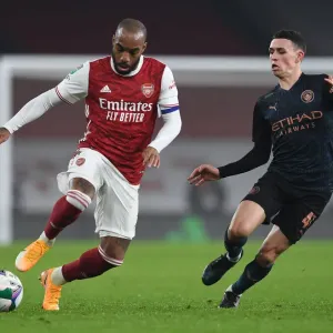 Empty Emirates Rivalry: Lacazette vs Foden - Arsenal vs Manchester City Carabao Cup Showdown Empty Emirates Rivalry: Lacazette vs Foden - Arsenal vs Manchester City Carabao Cup Showdown