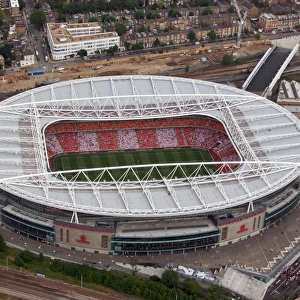 Emirates Stadium photographed from the a helicopter during the match