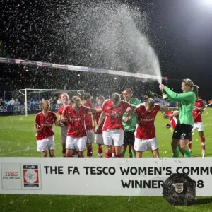 Emma Byrne (Arsenal) celebrates winning the Community Shield Emma Byrne (Arsenal) celebrates winning the Community Shield